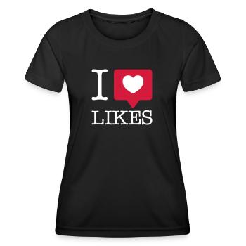 J’aime les aimer le cœur - T-shirt sport Femme - noir - Devant - AI Model Female 172 light (172cm)