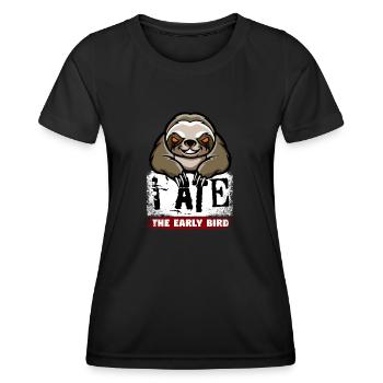 Paresse maléfique. Pour les grouches du matin et les lève-tard - T-shirt sport Femme - noir - Devant - AI Model Female 172 light (172cm)
