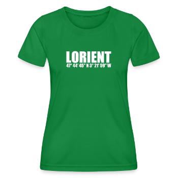 Coordonnées de Lorient - T-shirt sport Femme - vert - Devant - AI Model Female 172 dark (172cm)