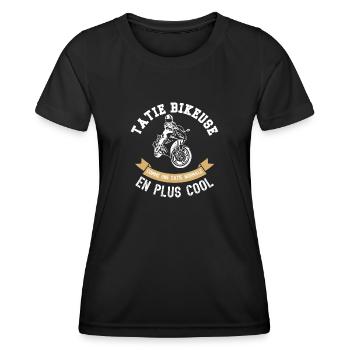 tatie bikeuse - T-shirt sport Femme - noir - Devant - AI Model Female 172 light (172cm)