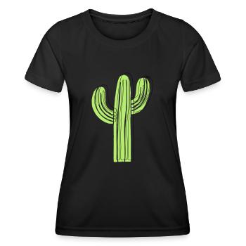 Kaktus - Frauen Funktions-T-Shirt - Schwarz - Vorne - AI Model Female 172 light (172cm)