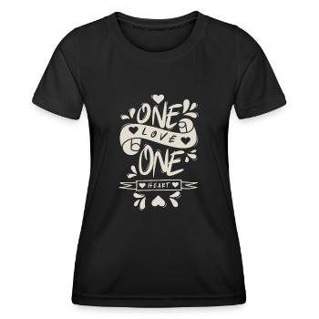 One Love One Heart - Women's Functional T-Shirt - black - Front - AI Model Female 172 light (172cm)