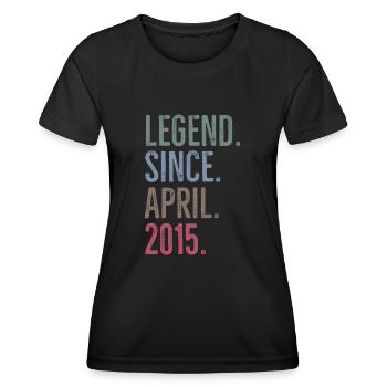 Legende seit April 2015 - Frauen Funktions-T-Shirt - Schwarz - Vorne - AI Model Female 172 light (172cm)