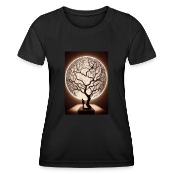 Weltenbaum World Tree Oil - T-shirt sport Femme - noir - Devant - AI Model Female 172 light (172cm)