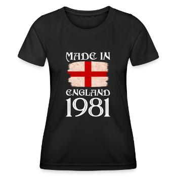 Made in England 1981 - St George's Day - English - Women's Functional T-Shirt - black - Front - AI Model Female 172 light (172cm)