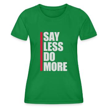 Dire moins faire plus - T-shirt sport Femme - vert - Devant - AI Model Female 172 dark (172cm)