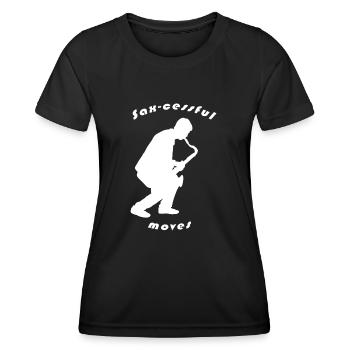 Saxophon und Tanz, Saxophon und Saxophon - Frauen Funktions-T-Shirt - Schwarz - Vorne - AI Model Female 172 light (172cm)