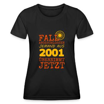 abgeschlossen 2001 - Frauen Funktions-T-Shirt - Schwarz - Vorne - AI Model Female 172 light (172cm)