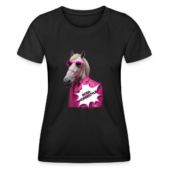 Rosa Horsestyle - Frauen Funktions-T-Shirt - Schwarz - Vorne - AI Model Female 172 light (172cm)