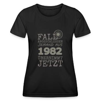 1982 - Frauen Funktions-T-Shirt - Schwarz - Vorne - AI Model Female 172 light (172cm)
