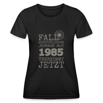 1985 - Frauen Funktions-T-Shirt - Schwarz - Vorne - AI Model Female 172 light (172cm)