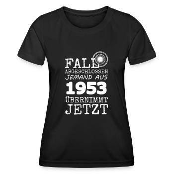 abgeschlossen 1953 - Frauen Funktions-T-Shirt - Schwarz - Vorne - AI Model Female 172 light (172cm)