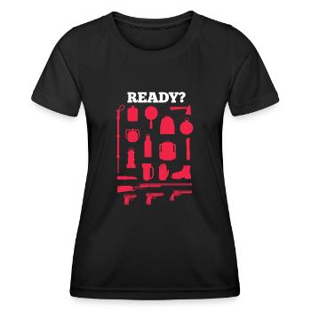 Ready Survival Planner Prepping Apocalypse Prepper - Frauen Funktions-T-Shirt - Schwarz - Vorne - AI Model Female 172 light (172cm)