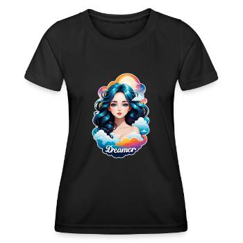 rêver - rêveur- rêveuse - rêve - rêverie - T-shirt sport Femme - noir - Devant - AI Model Female 172 light (172cm)