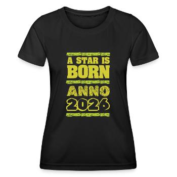 Jahr 2026 - Frauen Funktions-T-Shirt - Schwarz - Vorne - AI Model Female 172 light (172cm)
