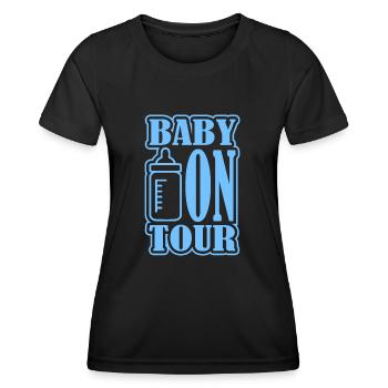 Baby on Tour - Frauen Funktions-T-Shirt - Schwarz - Vorne - AI Model Female 172 light (172cm)