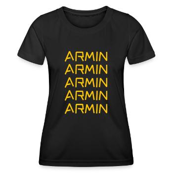 Armin comme prénom - T-shirt sport Femme - noir - Devant - AI Model Female 172 light (172cm)