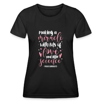 Faire un miracle avec beaucoup d’amour et peu - T-shirt sport Femme - noir - Devant - AI Model Female 172 light (172cm)