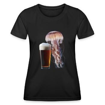 Quallen Bier - Frauen Funktions-T-Shirt - Schwarz - Vorne - AI Model Female 172 light (172cm)