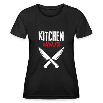Kitchen Ninja – Meister der Klingen - Frauen Funktions-T-Shirt - Schwarz - Vorne - AI Model Female 172 light (172cm)