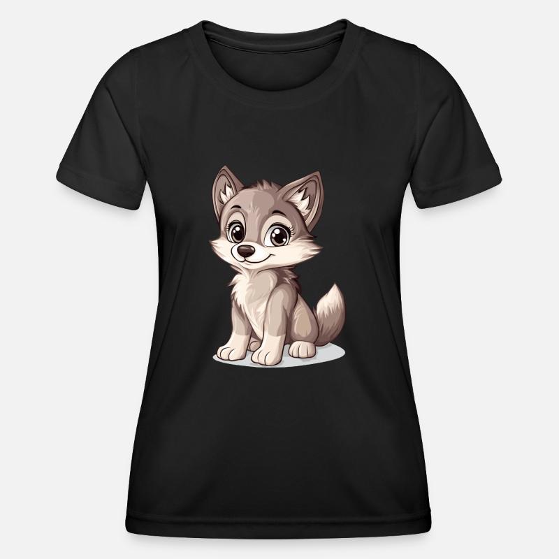 little cute wolf - Women's Functional T-Shirt - black