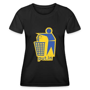 put.in - Paix Ukraine - T-shirt sport Femme - noir - Devant - AI Model Female 172 light (172cm)