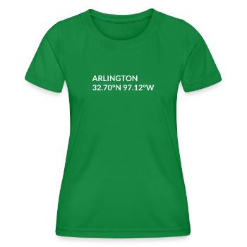 Arlington Texas USA Koordinaten - Frauen Funktions-T-Shirt - Kelly Green - Vorne - AI Model Female 172 dark (172cm)