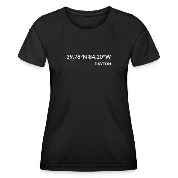 Dayton, Ohio, United States Coordinates - Women's Functional T-Shirt - black - Front - AI Model Female 172 light (172cm)