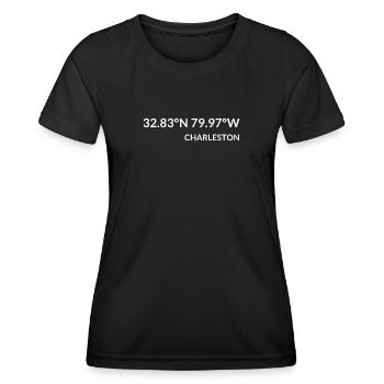 Charleston, Caroline du Sud, États-Unis Coordonnées - T-shirt sport Femme - noir - Devant - AI Model Female 172 light (172cm)
