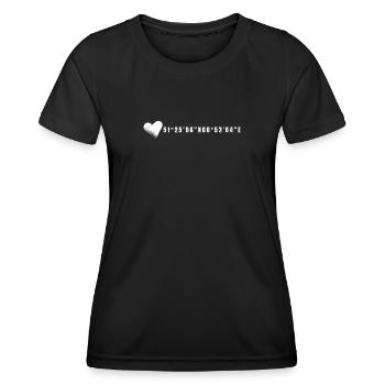 Mülheim an der Ruhr Herz Koordinaten - Frauen Funktions-T-Shirt - Schwarz - Vorne - AI Model Female 172 light (172cm)