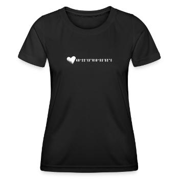 Les coordonnées Augsburg Heart - T-shirt sport Femme - noir - Devant - AI Model Female 172 light (172cm)