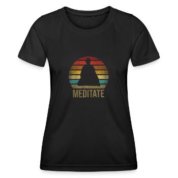 Monk Buddhist Monk Buddhism Meditation - Women's Functional T-Shirt - black - Front - AI Model Female 172 light (172cm)