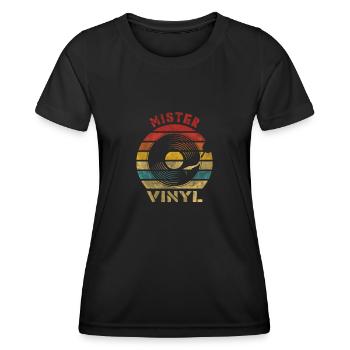 Mister Vinyl Retro Vintage Musique - T-shirt sport Femme - noir - Devant - AI Model Female 172 light (172cm)