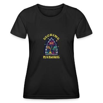 Decrime Nature Colorful Magic Mushroom Trippy - Women's Functional T-Shirt - black - Front - AI Model Female 172 light (172cm)