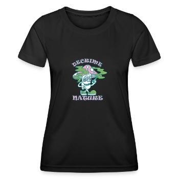 Decrime Nature Champignon Magique Coloré Trippy - T-shirt sport Femme - noir - Devant - AI Model Female 172 light (172cm)