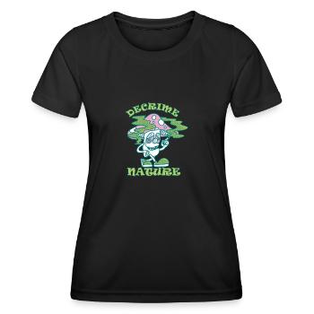 Decrime Nature Colorful Magic Mushroom Trippy - Women's Functional T-Shirt - black - Front - AI Model Female 172 light (172cm)