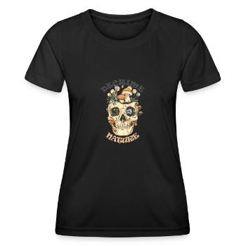 Decrime Nature Champignon Magique Coloré Crâne - T-shirt sport Femme - noir - Devant - AI Model Female 172 light (172cm)