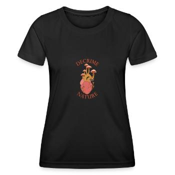 Decrime Nature Cœur de champignon magique coloré - T-shirt sport Femme - noir - Devant - AI Model Female 172 light (172cm)