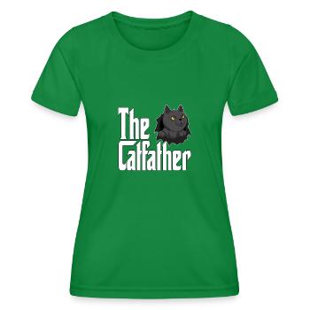 Cat Dad The Catfather Crazy Cat Father Kitty Daddy - Women's Functional T-Shirt - kelly green - Front - AI Model Female 172 dark (172cm)