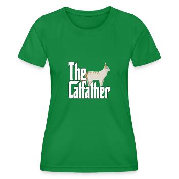 Cat Dad The Catfather Crazy Cat Father Kitty Daddy - Women's Functional T-Shirt - kelly green - Front - AI Model Female 172 dark (172cm)