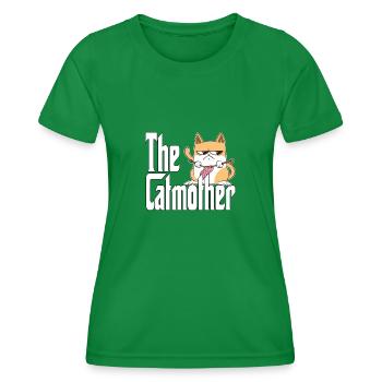 Cat Mom The Catmother Crazy Cat Mother Kitty Mommy - Women's Functional T-Shirt - kelly green - Front - AI Model Female 172 dark (172cm)