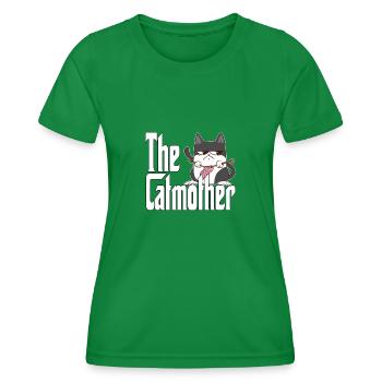 Cat Mom The Catmother Crazy Cat Mother Kitty Mommy - Women's Functional T-Shirt - kelly green - Front - AI Model Female 172 dark (172cm)
