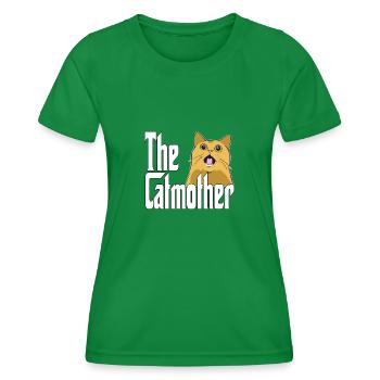 Cat Mom The Catmother Crazy Cat Mother Kitty Mommy - Women's Functional T-Shirt - kelly green - Front - AI Model Female 172 dark (172cm)