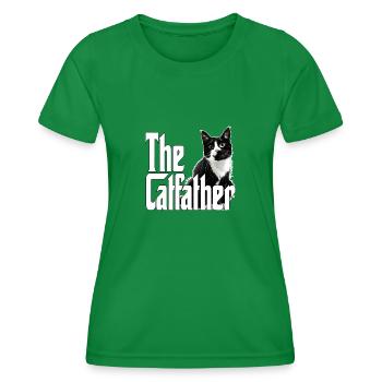 Cat Father The Catfather Crazy Cat Dad Dad - Women's Functional T-Shirt - kelly green - Front - AI Model Female 172 dark (172cm)