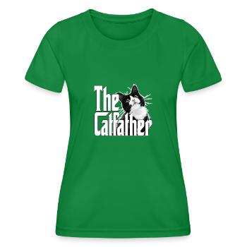 Cat Father The Catfather Crazy Cat Dad Dad - Women's Functional T-Shirt - kelly green - Front - AI Model Female 172 dark (172cm)