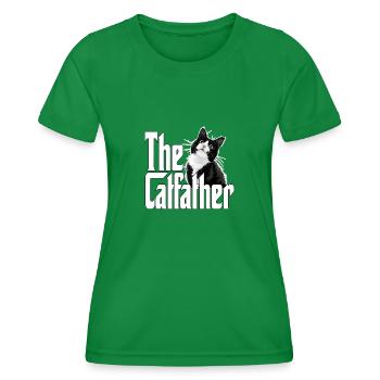 Cat Father The Catfather Crazy Cat Dad Dad - Women's Functional T-Shirt - kelly green - Front - AI Model Female 172 dark (172cm)
