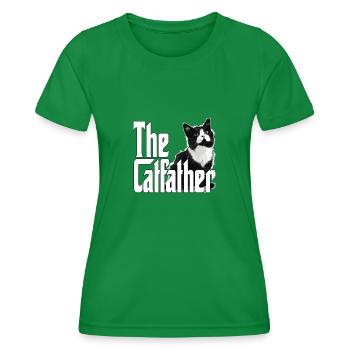 Cat Father The Catfather Crazy Cat Dad Dad - Women's Functional T-Shirt - kelly green - Front - AI Model Female 172 dark (172cm)