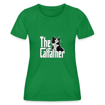Cat Father The Catfather Crazy Cat Dad Dad - Women's Functional T-Shirt - kelly green - Front - AI Model Female 172 dark (172cm)