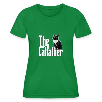 Cat Father The Catfather Crazy Cat Dad Dad - Women's Functional T-Shirt - kelly green - Front - AI Model Female 172 dark (172cm)
