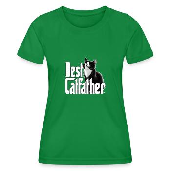 Cat Dad Best Catfather Ever Crazy Cat Father Kitty - Women's Functional T-Shirt - kelly green - Front - AI Model Female 172 dark (172cm)